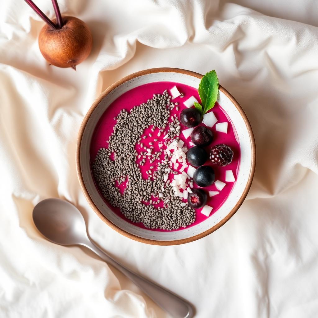 Smoothie bowl de betabel y chía